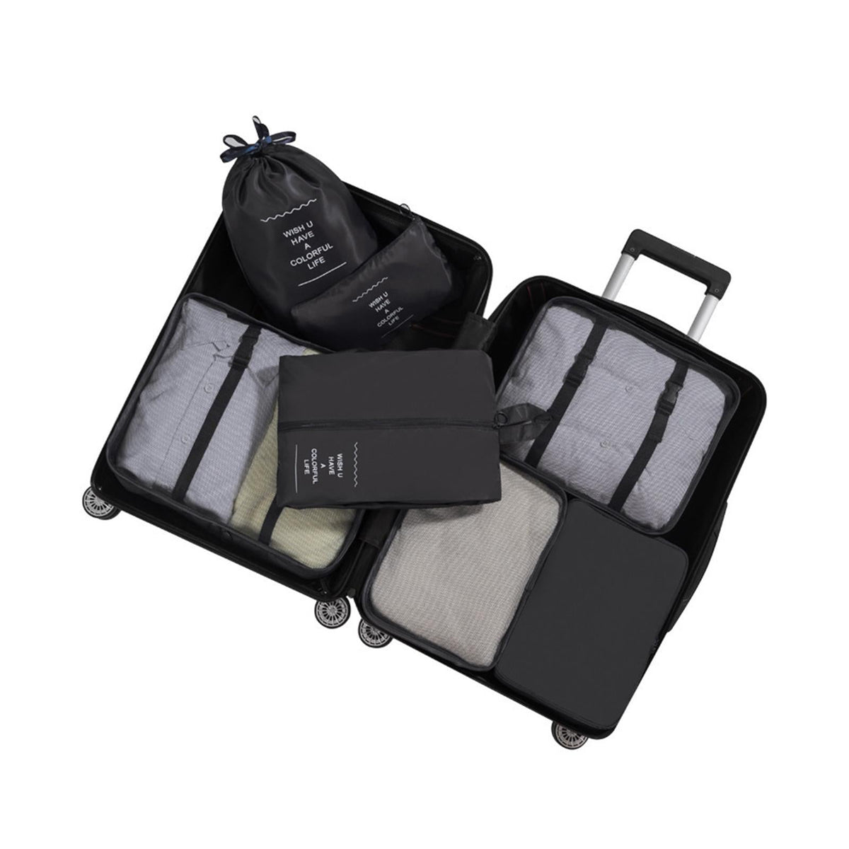7Pcs Ensemble De Sacs De Voyage Pliables