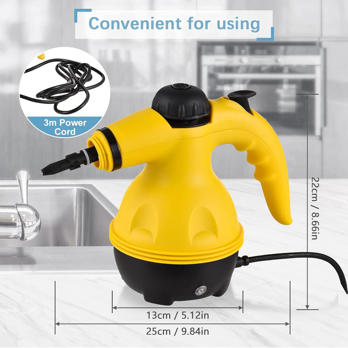 Nettoyeur Vapeur Portable Polyvalent avec 9 Accessoires