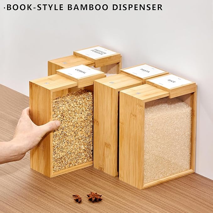 Récipient de stockage alimentaire en bambou transparent de 2 000 ml