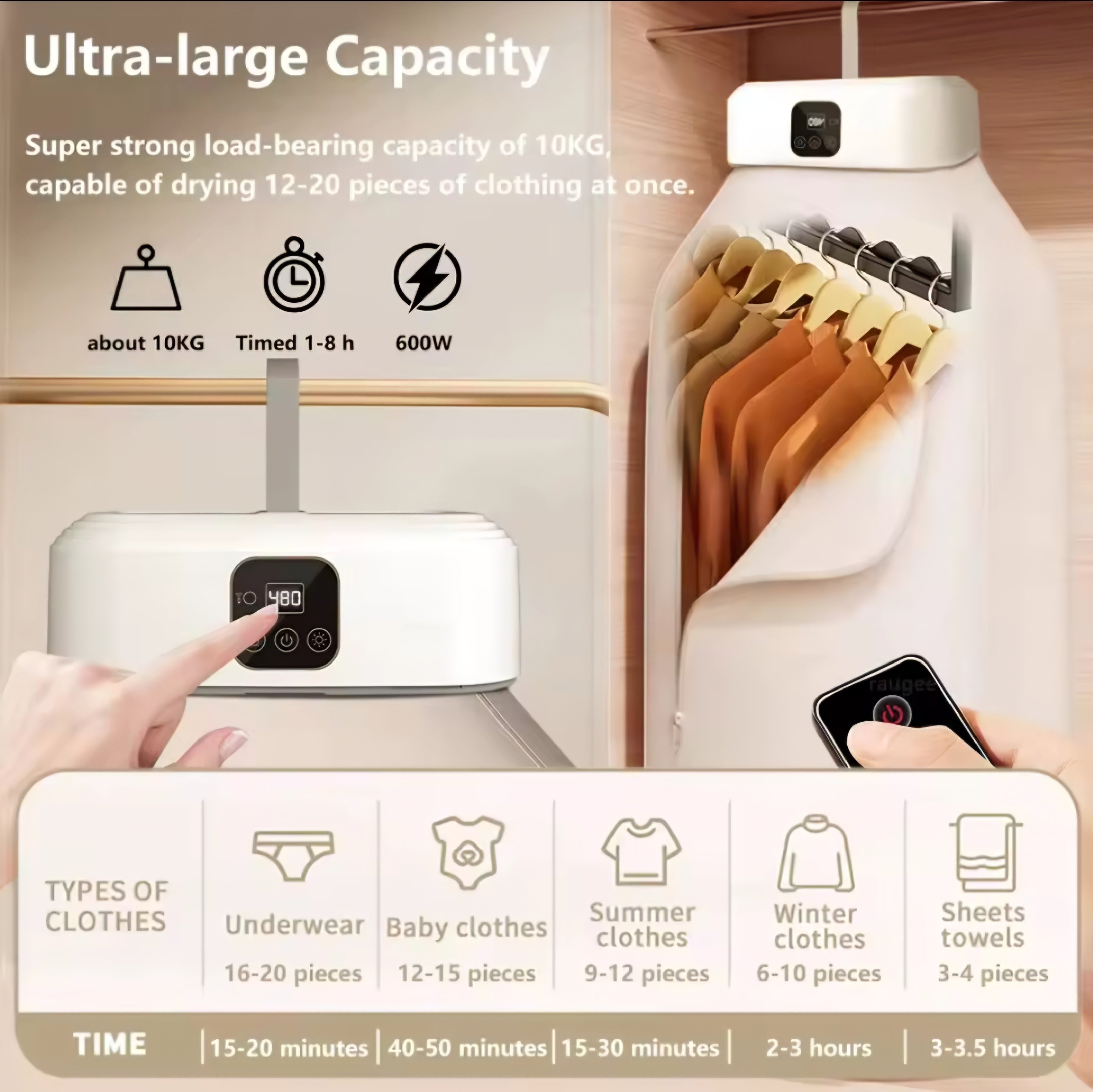 Sèche-linge électrique pliable
