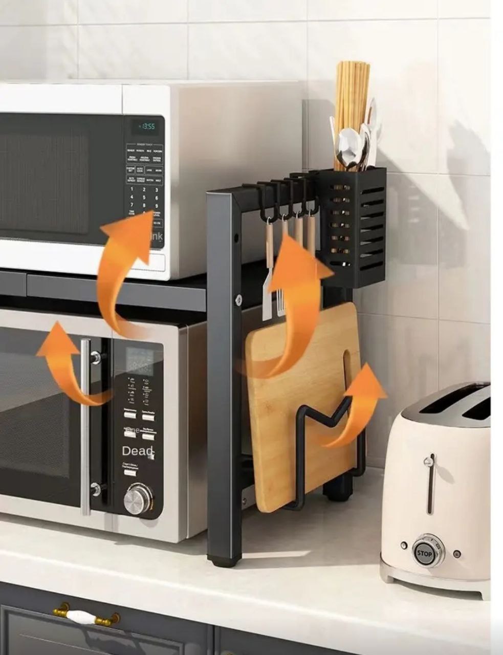 Étagère Organisatrice Réglable pour Four / Micro-ondes – Optimisez Votre Cuisine