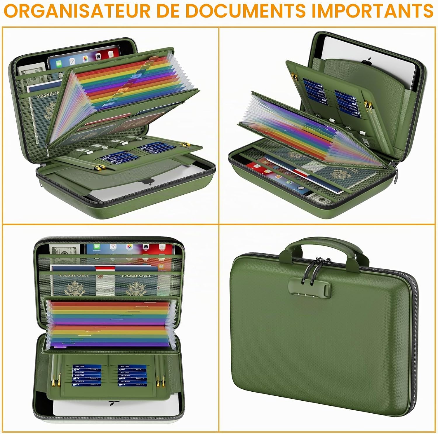 Organisateur de Documents à Coque Rigide