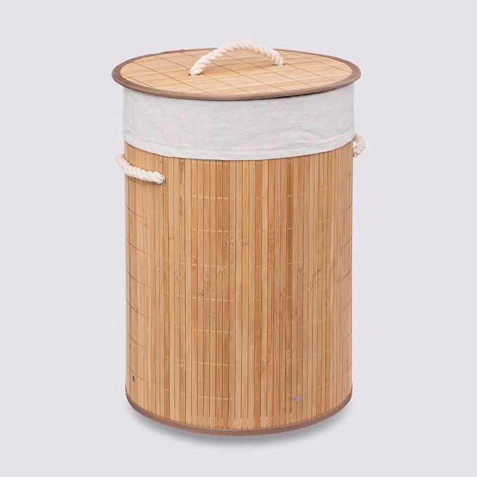 Panier à Linge en Bambou avec Couvercle
