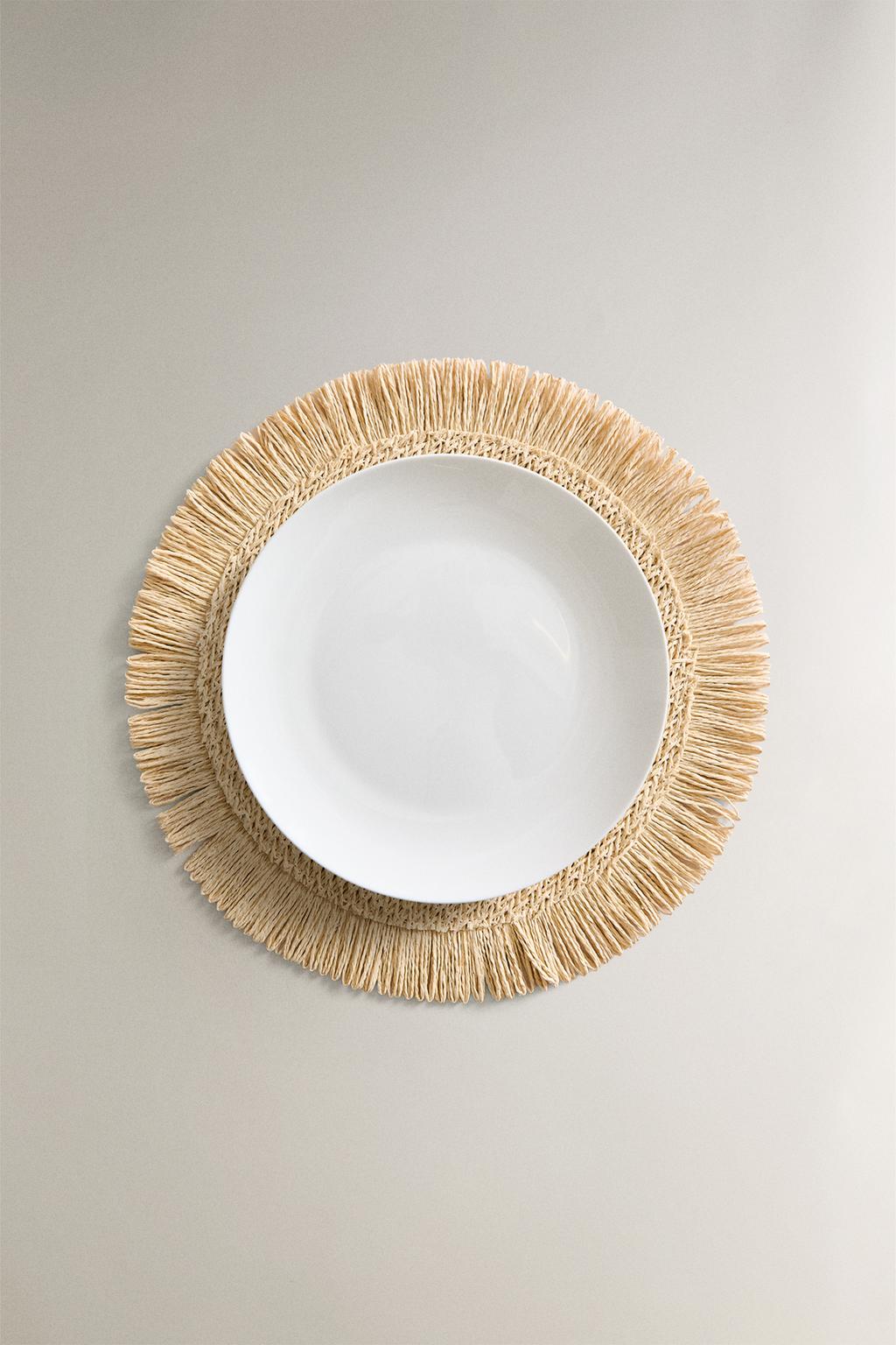 Set 6 PCS de table rond en papier tressé orné
