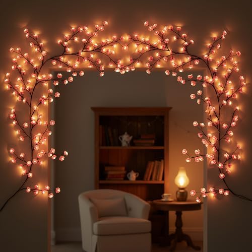 lumineuse LED en forme de fleurs de cerisier, 96 LED, 1,8 m