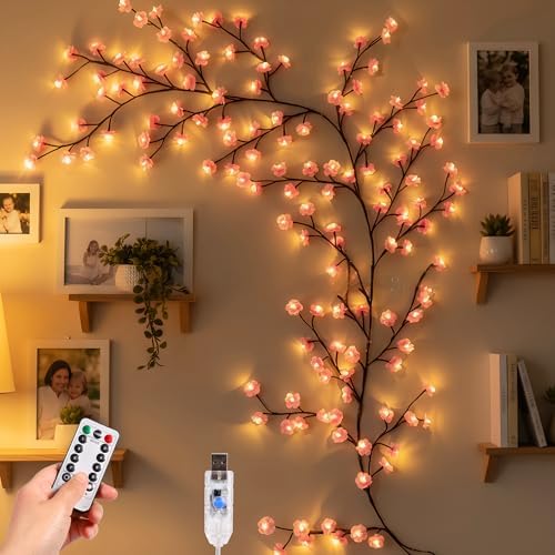 lumineuse LED en forme de fleurs de cerisier, 96 LED, 1,8 m