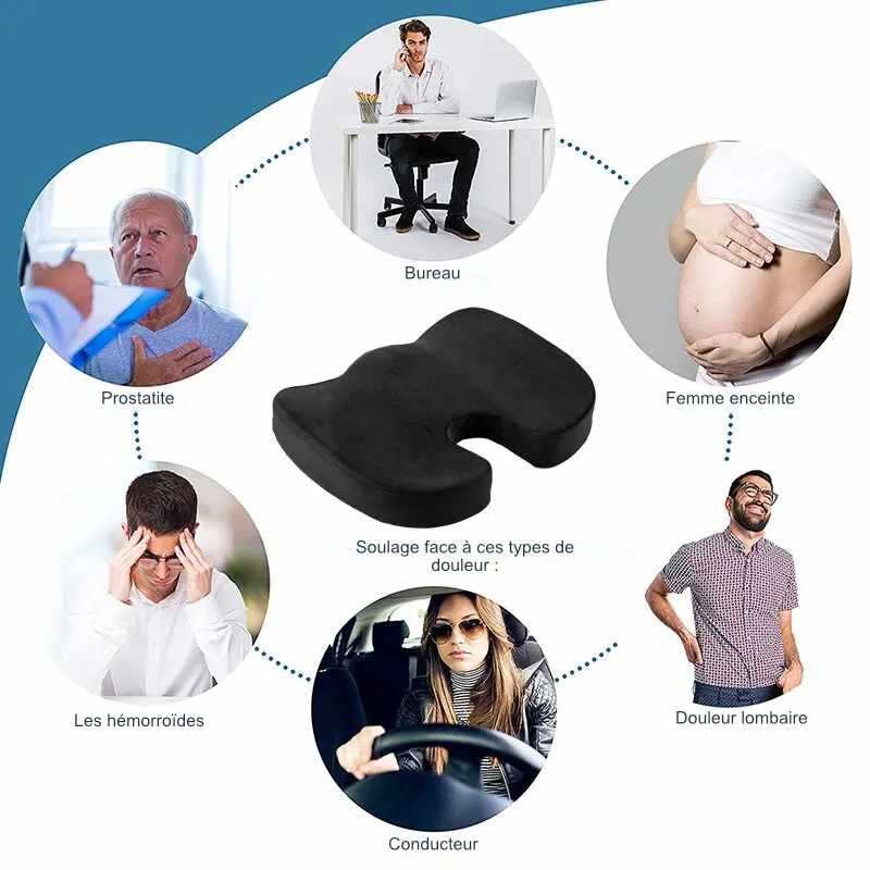 COUSSIN DE SIÈGE MÉDICAL ORTHOPÉDIQUE CONFORTABLE POUR VOITURE ET CHAISE