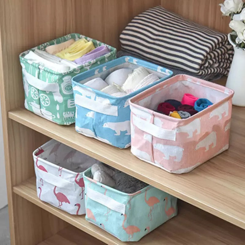 6 Paniers de Rangement carrés Pliables Multifonction