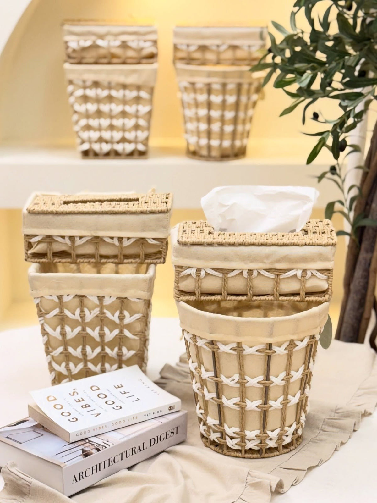 Panier de rangement + Boîte à serviettes