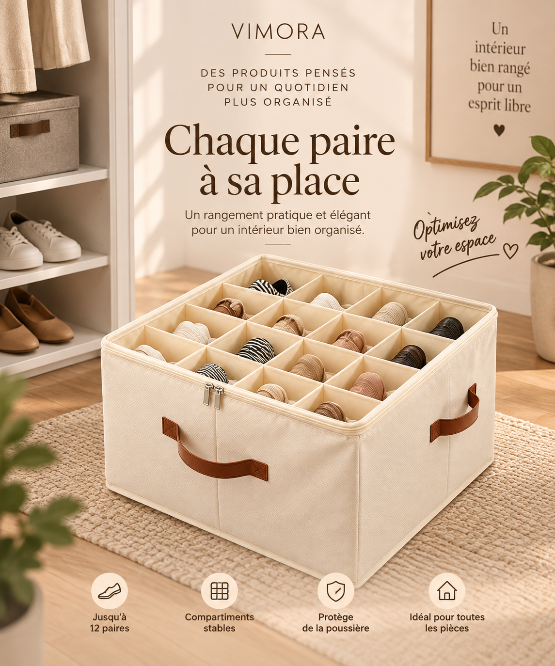 Boite Rangement Chaussure Convient pour 16 Paires