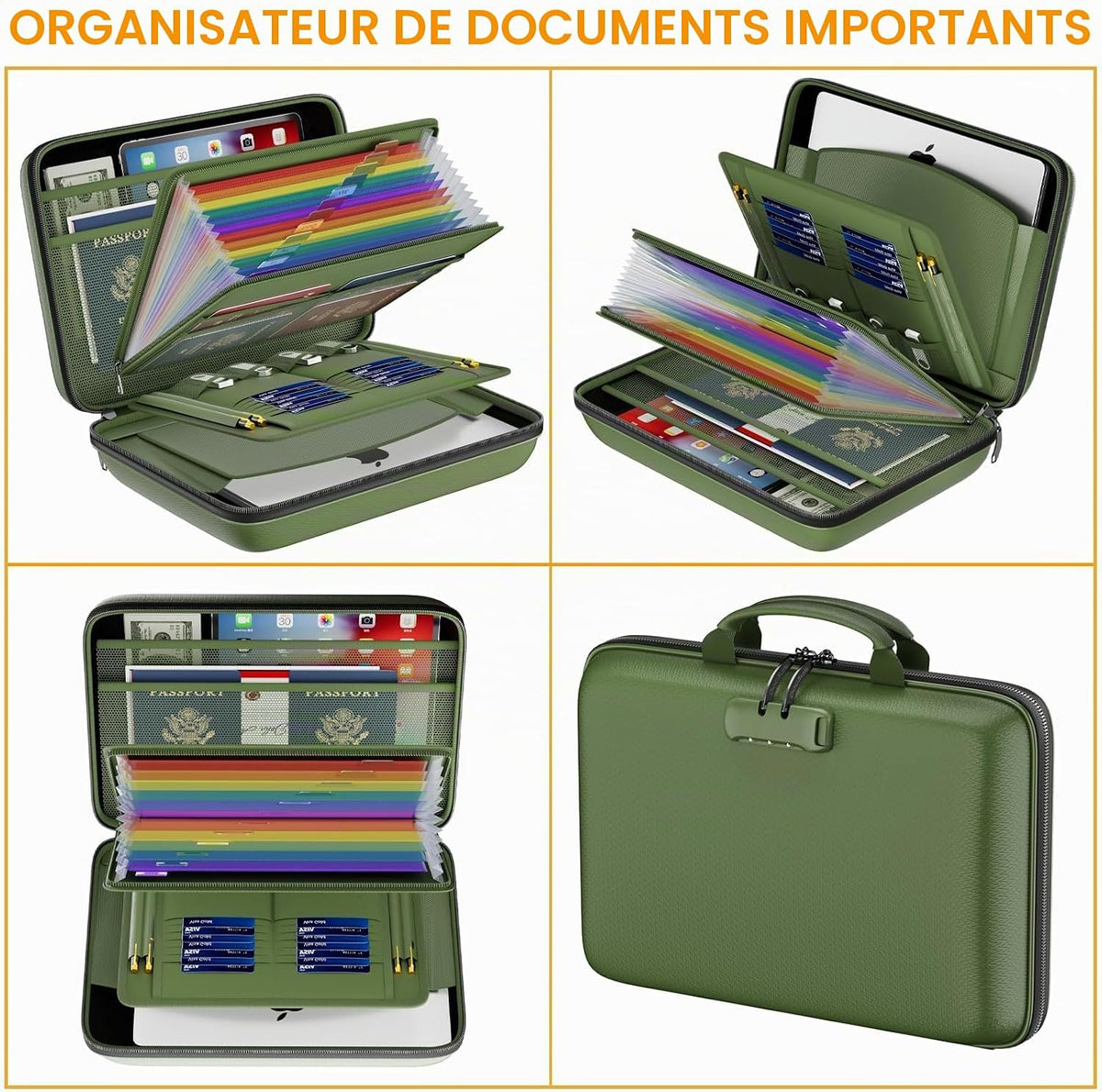 Organisateur de Documents à Coque Rigide
